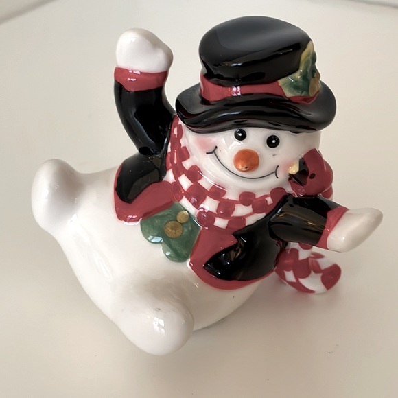 Fitz and Floyd, Holly Jolly Snowman, set of 3 with original box. Winter display! - Picture 7 of 15